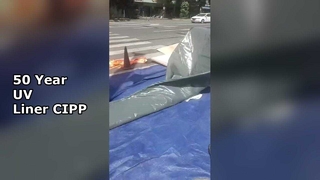 Reparo de esgoto com revestimento CIPP UV de 50 anos sem escavação