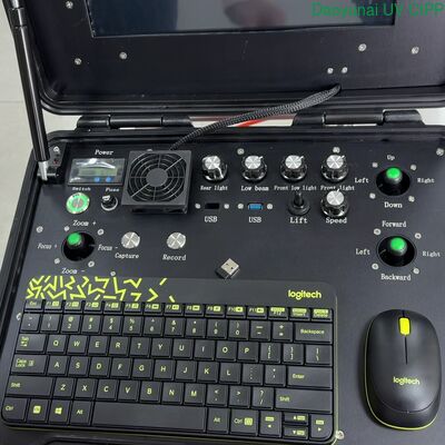 Controlador principal profissional com joystick ergonômico e caixa à prova de intempéries para robôs de inspeção de tubulações com ecrã de leitura solar